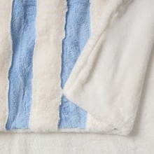 Aris Carved Stripe Faux Fur Throw